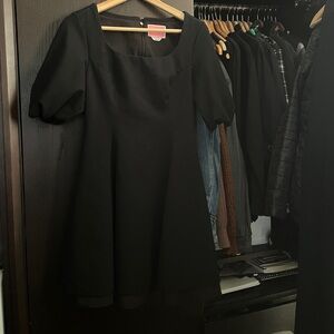 Kate Spade Black Mini Dress with Puff Sleeves